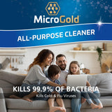 MicroGold All-Purpose Cleaner Spray Kills 99.9% of Bacteria and Viruses Bleach Free for Use in Kitchens and Bathrooms, 24 Fluid Ounces, 1 Pack