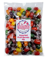 Assorted Hard Candy Fruit Barrels - 4 lbs Bulk Individually Wrapped Orange Cherry Apple Lemon Grape Fresh Sweet Individually Wrapped Classic Treats