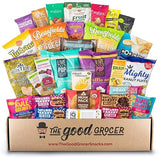 Deluxe VEGAN Snacks Care Package: Delicious Vegan Jerky, Protein Bars, Cookies, Chips, Puffs, Fruit & Nuts, Healthy Gift Basket Alternative, Snack