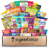 Deluxe VEGAN Snacks Care Package: Delicious Vegan Jerky, Protein Bars, Cookies, Chips, Puffs, Fruit & Nuts, Healthy Gift Basket Alternative, Snack