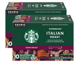 Starbucks Coffee K-Cup Pods, Italian Roast Coffee, Dark Roast, 100% Ground Arabica Coffee, Keurig Genuine K-Cup Pods, 10 CT K-Cups Per Box (Pack of 2