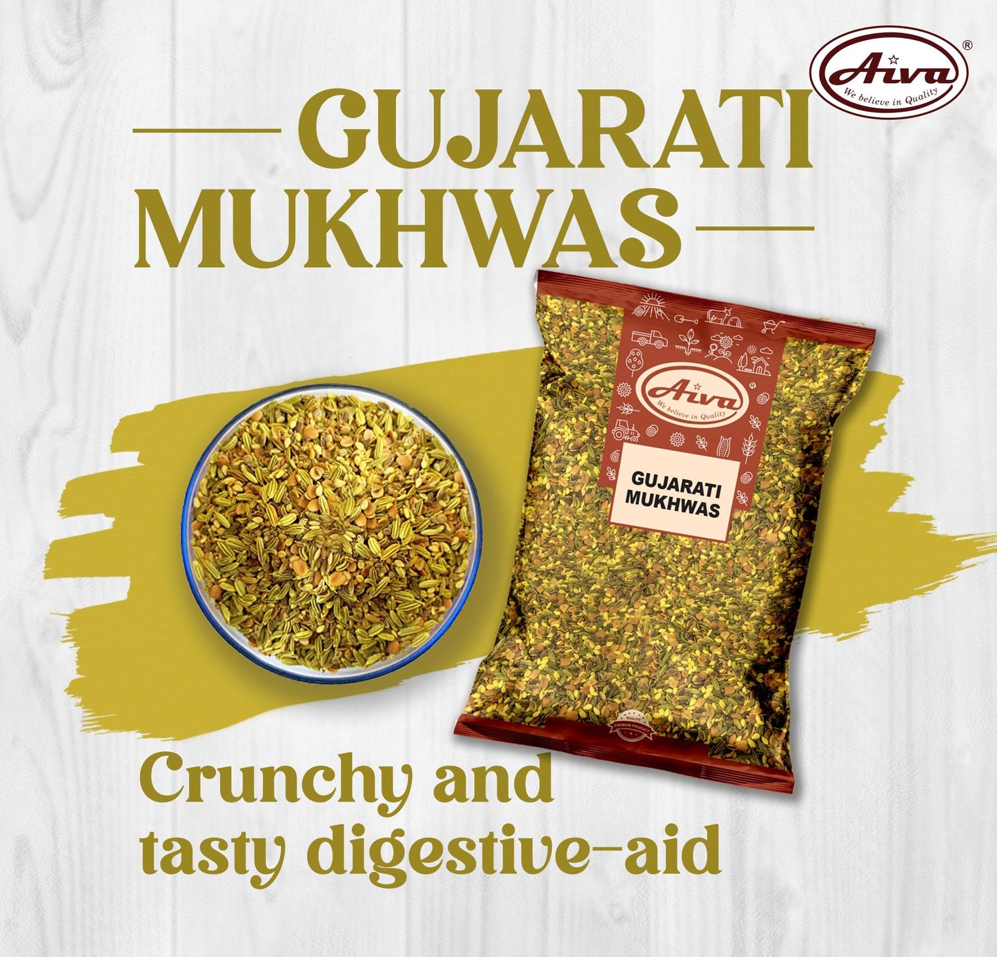 Aiva Gujarati Mukhwas 14 oz (Pack of 20) | Traditional Indian Mouth Freshner Blend