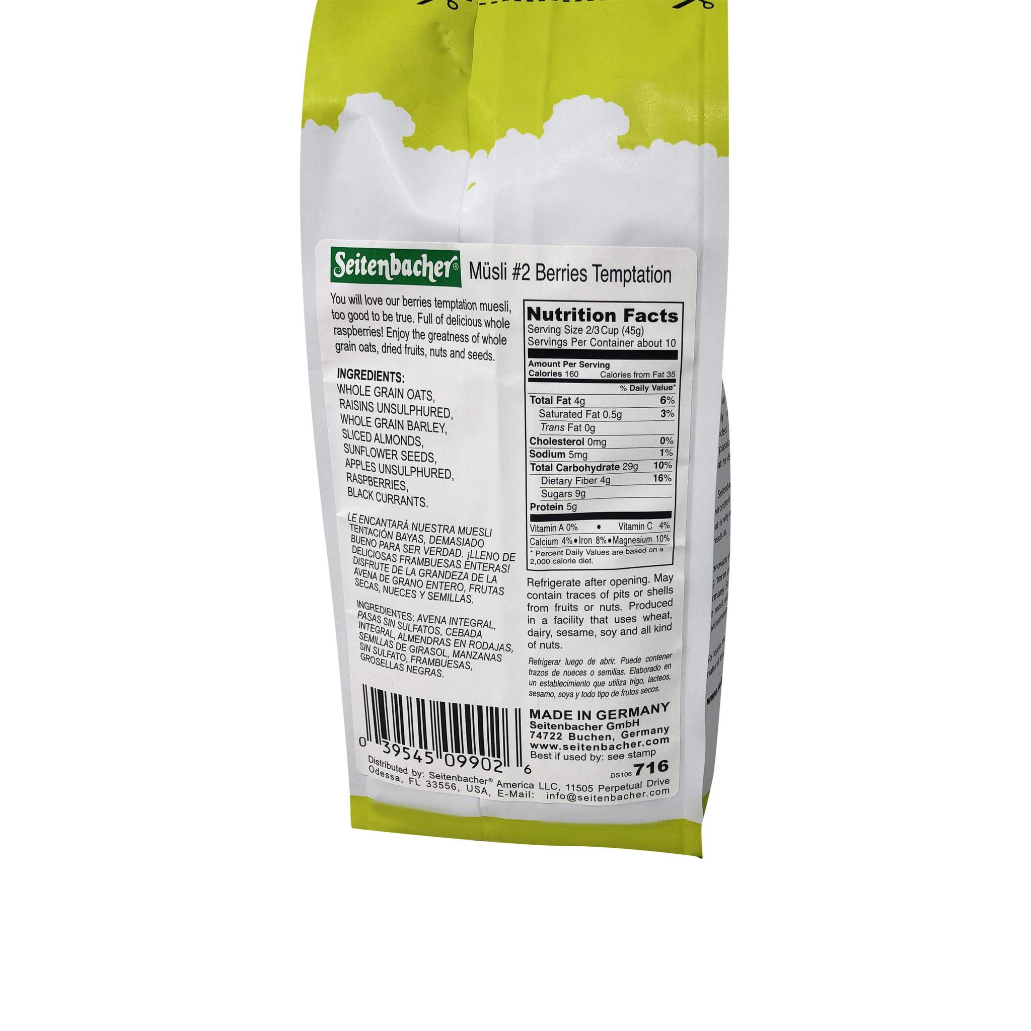 Seitenbacher, Muesli No2 Berries Temptation, 16 Ounce