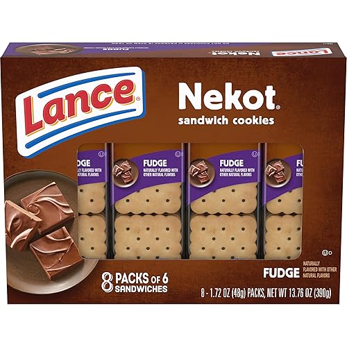 Lance Sandwich Cookies, Nekot Fudge, 8 Count Box