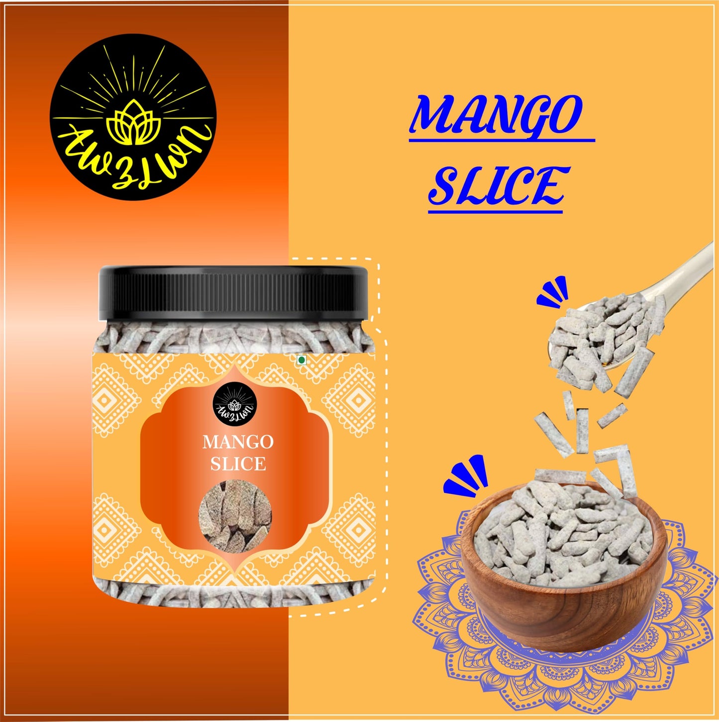 AWZLWN Natural Mango Slice 7.05 OZ (200 GM) | Set oF 1 | AWZLWN