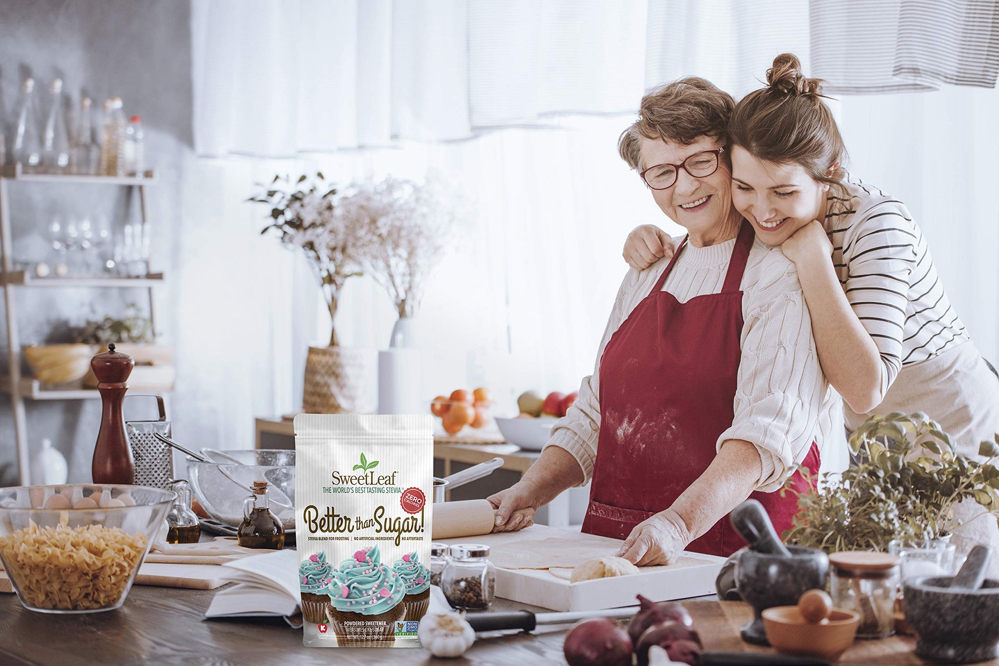 SweetLeaf Better Than Sugar Sweetener - Sugar Substitute with Stevia & Erythritol, Use for Frosting, Baking, or Coffee, Natural Powdered Sugar Alternative, Keto Friendly, Zero Calorie - 12.7 Oz