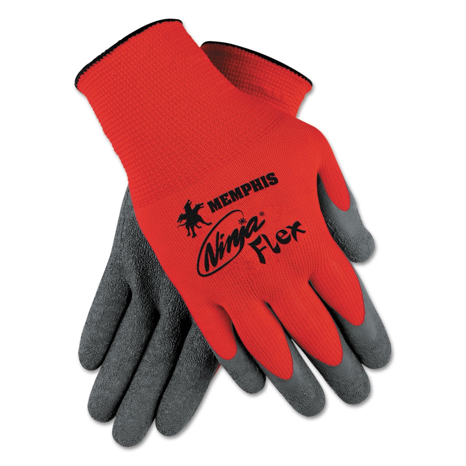 Memphis N9680S Ninja Flex Latex-Coated Palm Gloves N9680M Small Red/Gray