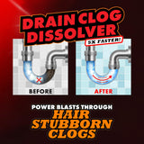 Fire Water Max Drain Clog Dissolver, Hair Clog Liquid Cleaner & Remover for Any Sink Shower Tub Pipe Drains Septic Safe, 5X Faster Action, 1 Quart