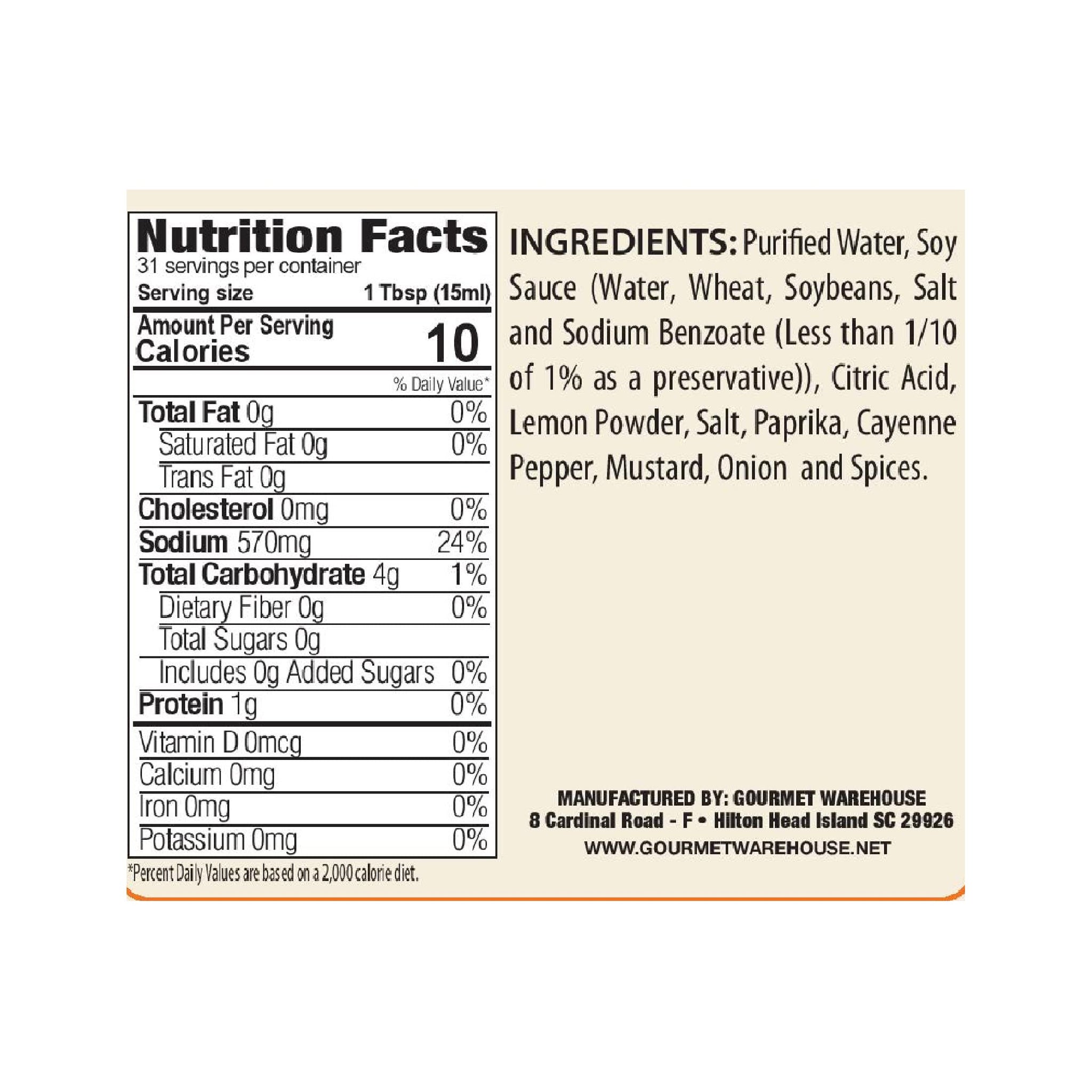 Gourmet Warehouse Orleans Cajun Injectable Marinade with Syringe Included 16 Ounces - (Pack of 1)