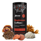 Inner Elevate Mushroom Coffee Superfood with 5 Adaptogenic Mushrooms - Upgraded Coffee Alternative with Half Caffeine - Arabica with Lion's Mane
