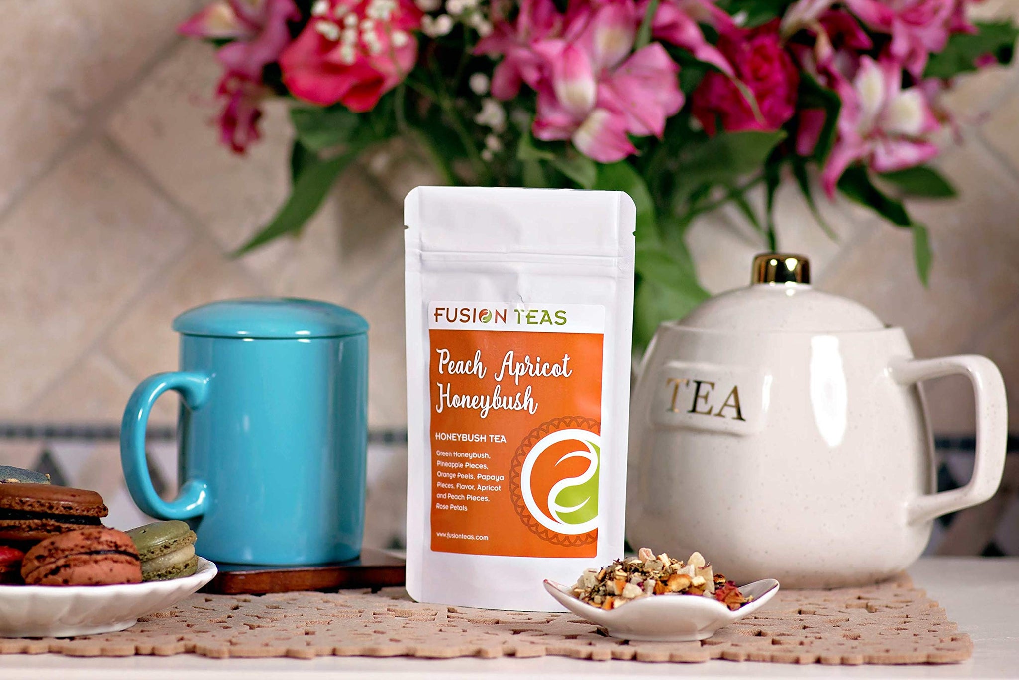 Peach Apricot - Loose Leaf Honeybush Herbal Tea - Fusion Teas 4oz Pouch