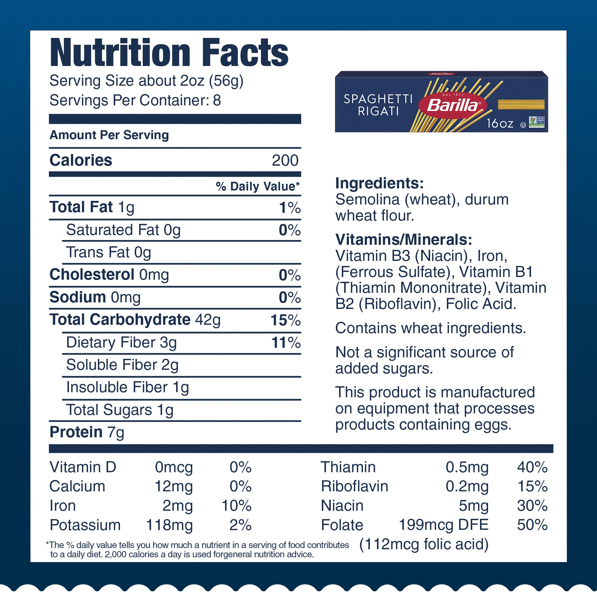Barilla Spaghetti Rigati Pasta, 16 oz. Box (Pack of 20) - Non-GMO, Made with Durum Wheat Semolina - Kosher Certified