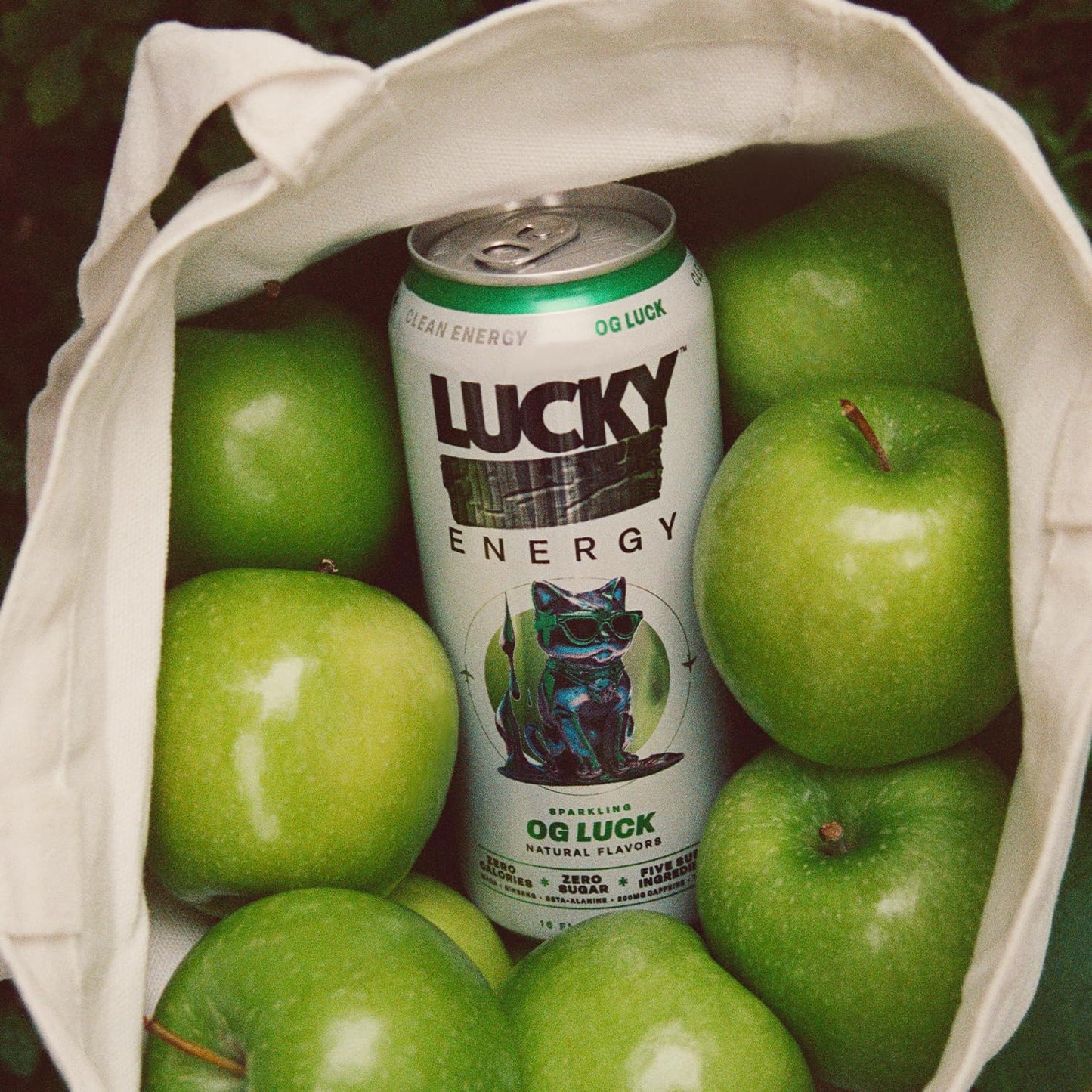 Lucky Energy Sugar Free Energy Drinks, OG Luck, 16oz Cans (12-Pack) Healthy, Zero Sugar Energy Drink with Maca, Ginseng, Beta-Alanine, Taurine & 200mg