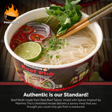 PhoLicious Instant Beef Pho, Authentic Vietnamese Rice Noodle Soup Kit with Spices & Broth Mix, Ramen Noodles Alternative, Quick Microwave Meal - Pho