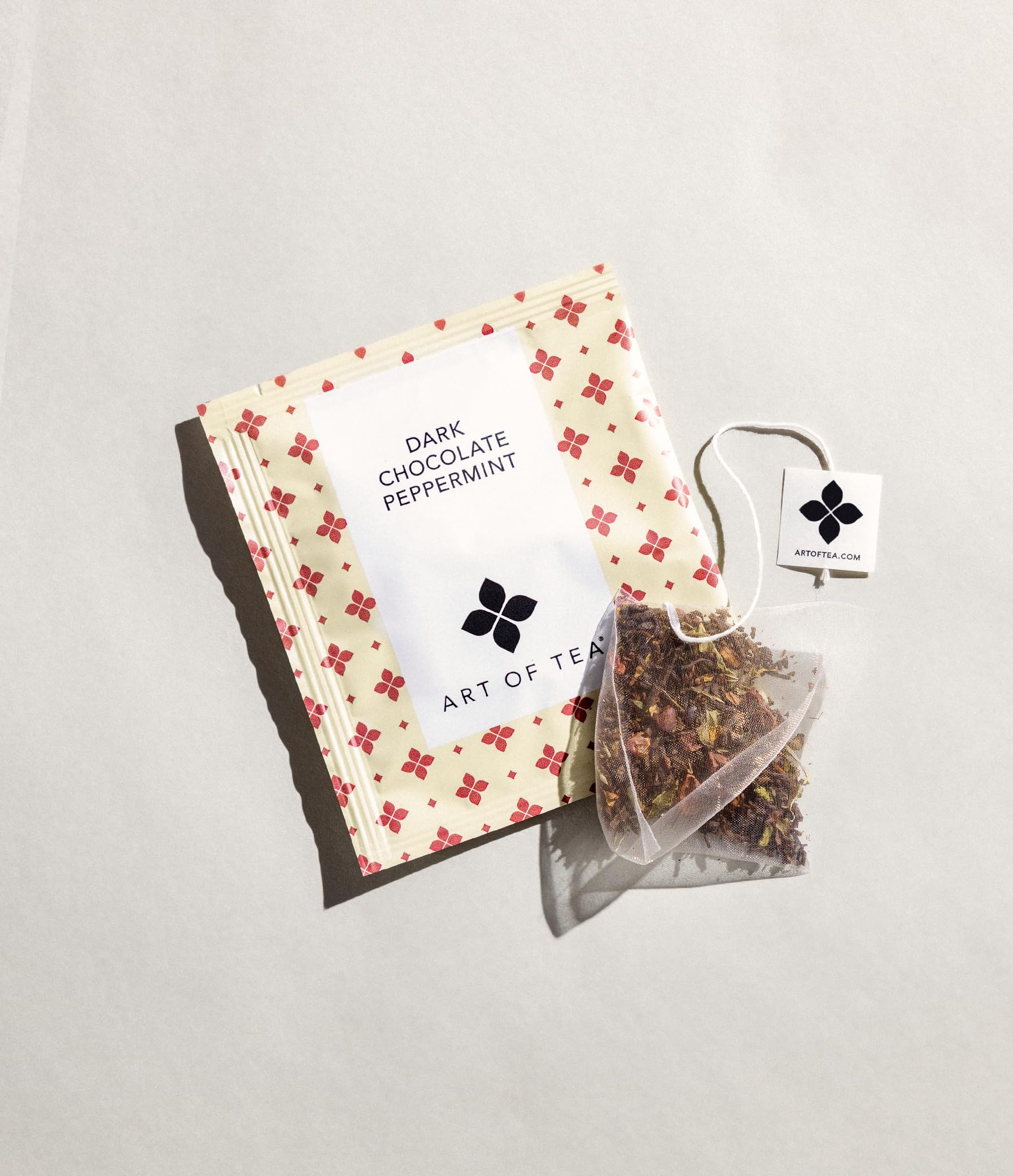 Art of Tea | Dark Chocolate Peppermint Dessert Tea | Organic Black Tea | 50 Pyramid Tea Bag Sachets