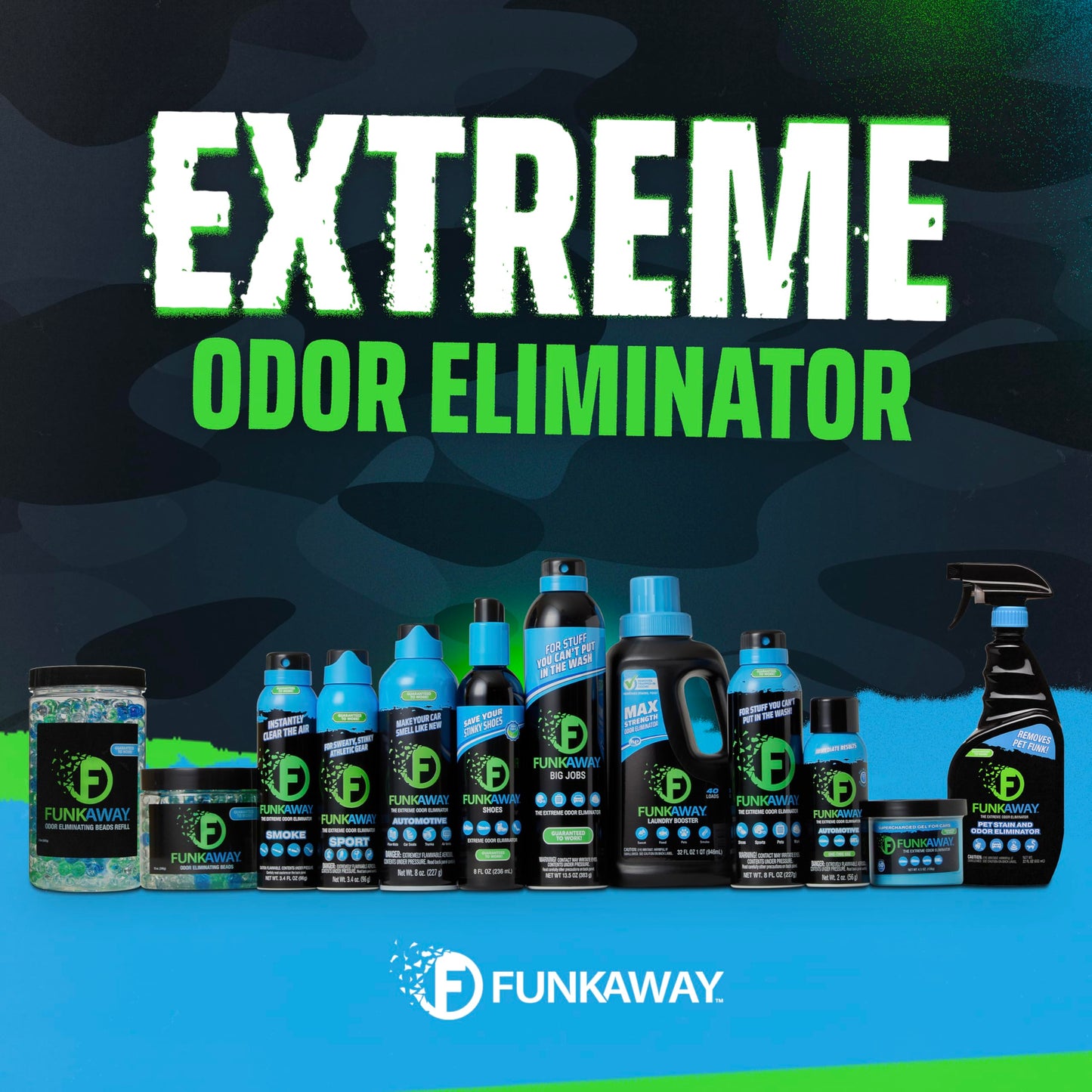 FunkAway Extreme Military Grade Odor Eliminating AeroSpray, 6 oz., Odor Eliminating Spray Designed for First Responders, Removes Sweaty, Musty, Smoke