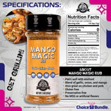 Pit Boss Mango Magic Premium BBQ Barbecue Mixed Seasoning Spice & Dry Rub 2 pk Choice Bundle (14.2 oz) + Guide & Keychain Bottle Opener (4 Items)!