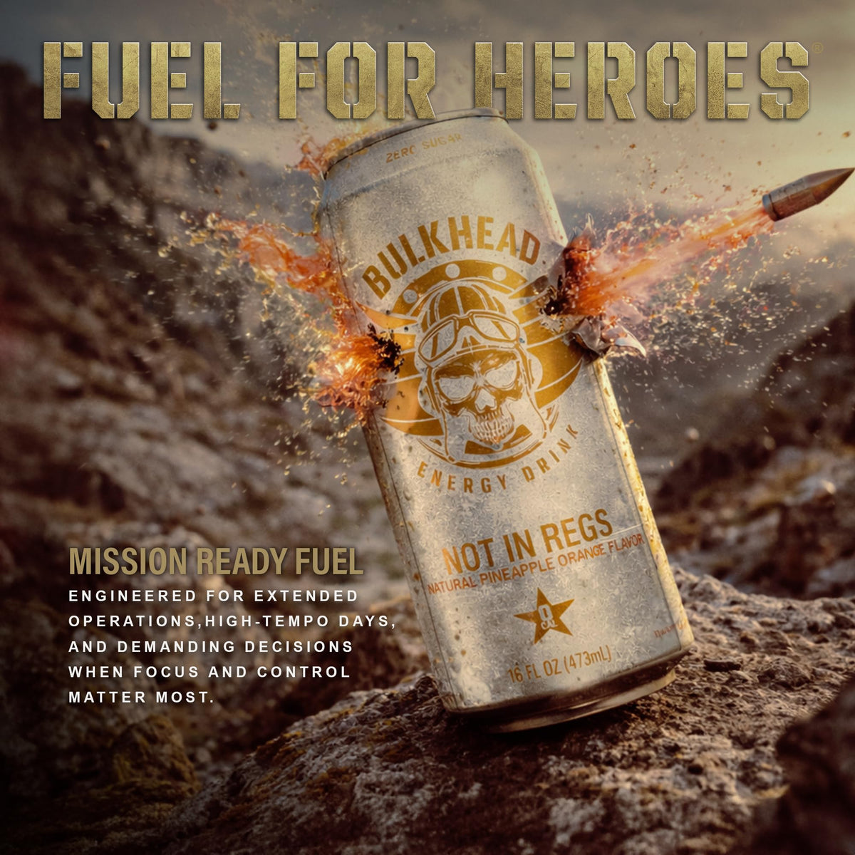 Bulkhead Energy Not In Regs Orange Energy Drink, 300 mg Caffeine, 12 Pack