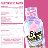 5-hour ENERGY COTTON CANDY Flavor, 6 Count, 1.93 Fl Oz Energy Shot, Extra Strength, Amino Acids, B Vitamins, Sugar Free and Zero Calories