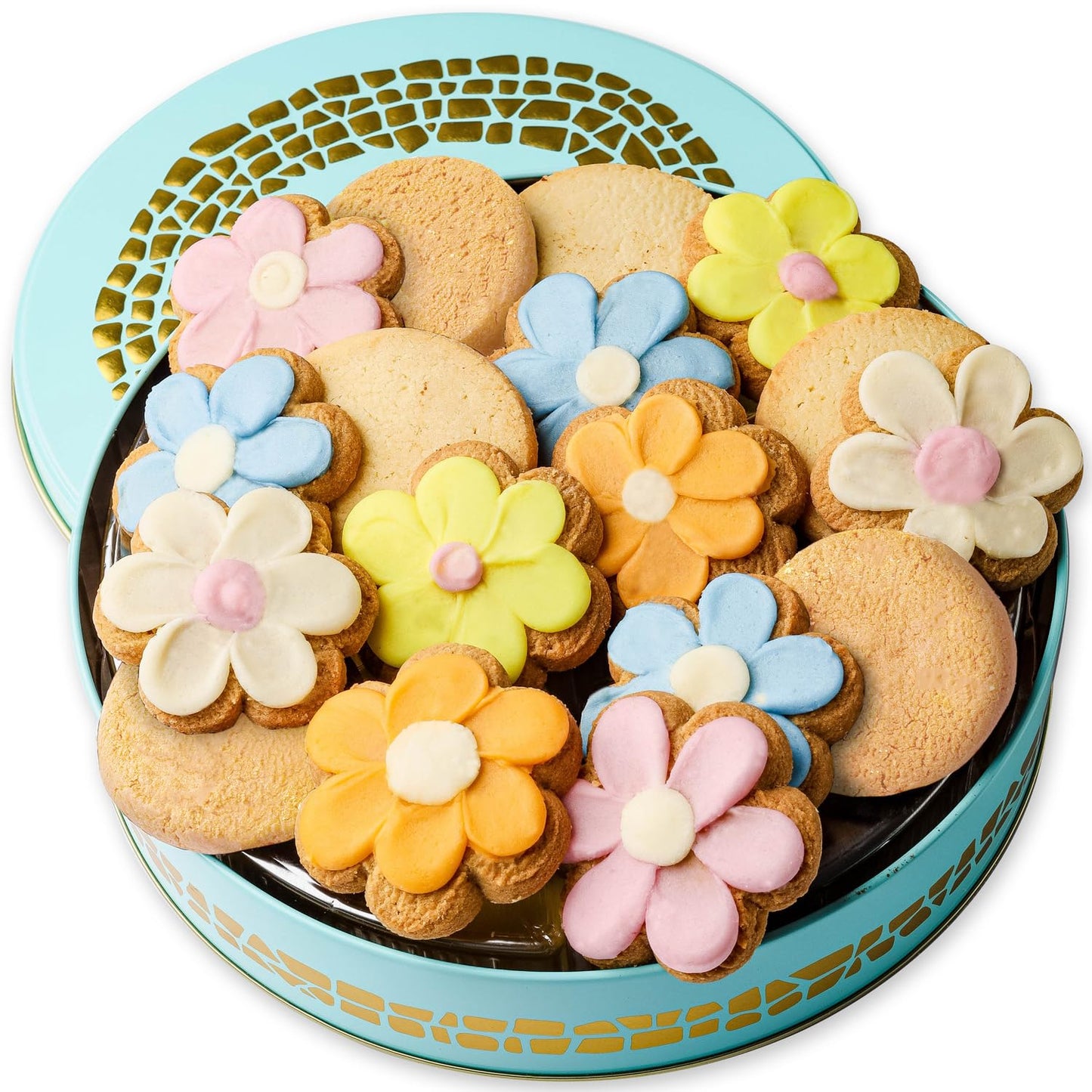 Cookie Gift Basket, Shortbread Flower Cookies Box, Gift Idea for Mothers Day, Holiday Present for Men, Women, Children, Bonnie and Pop