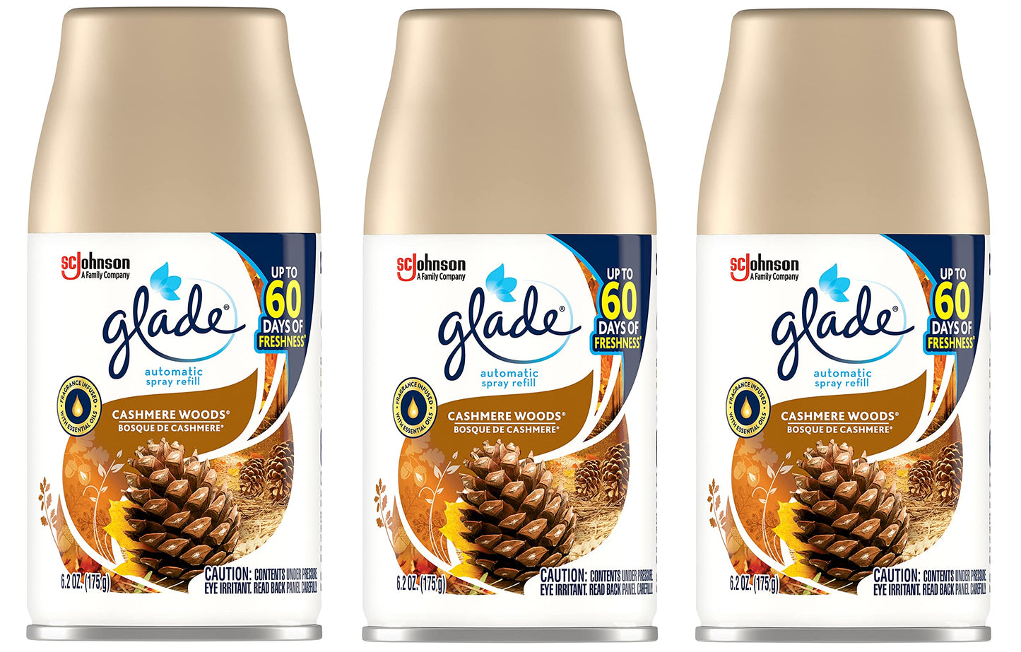 Glade Automatic Spray Refill-Cashmere Woods-6.2 Oz Pack of 3