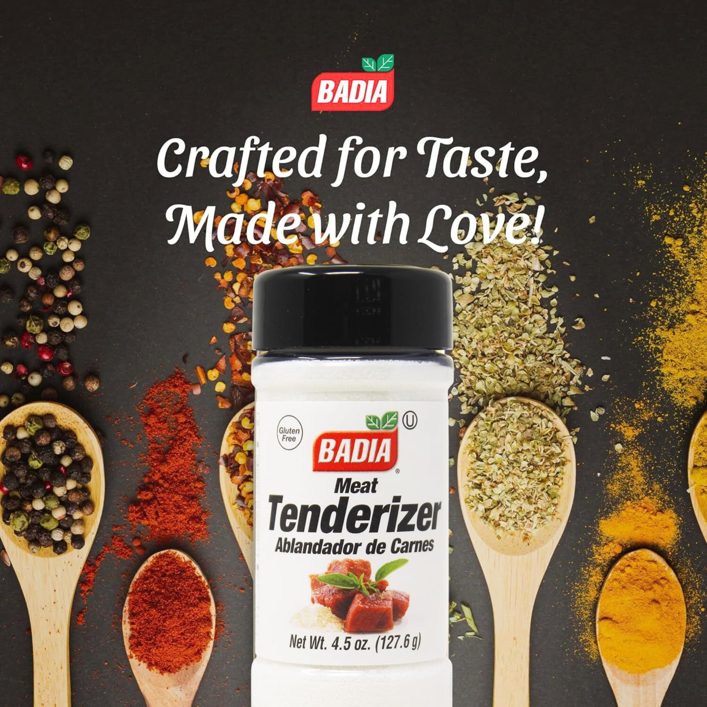 Badia Meat Tenderizer, 4.5 oz - Unseasoned Enzyme Blend for Tender Cuts of Beef, Pork, Poultry