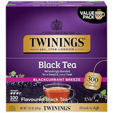 Twinings Blackcurrant Breeze Black Tea Individually Wrapped Bags, 100 Count (Pack of 1), Sweet, Tangy Taste, Caffeinated, Enjoy Hot or Iced, 100
