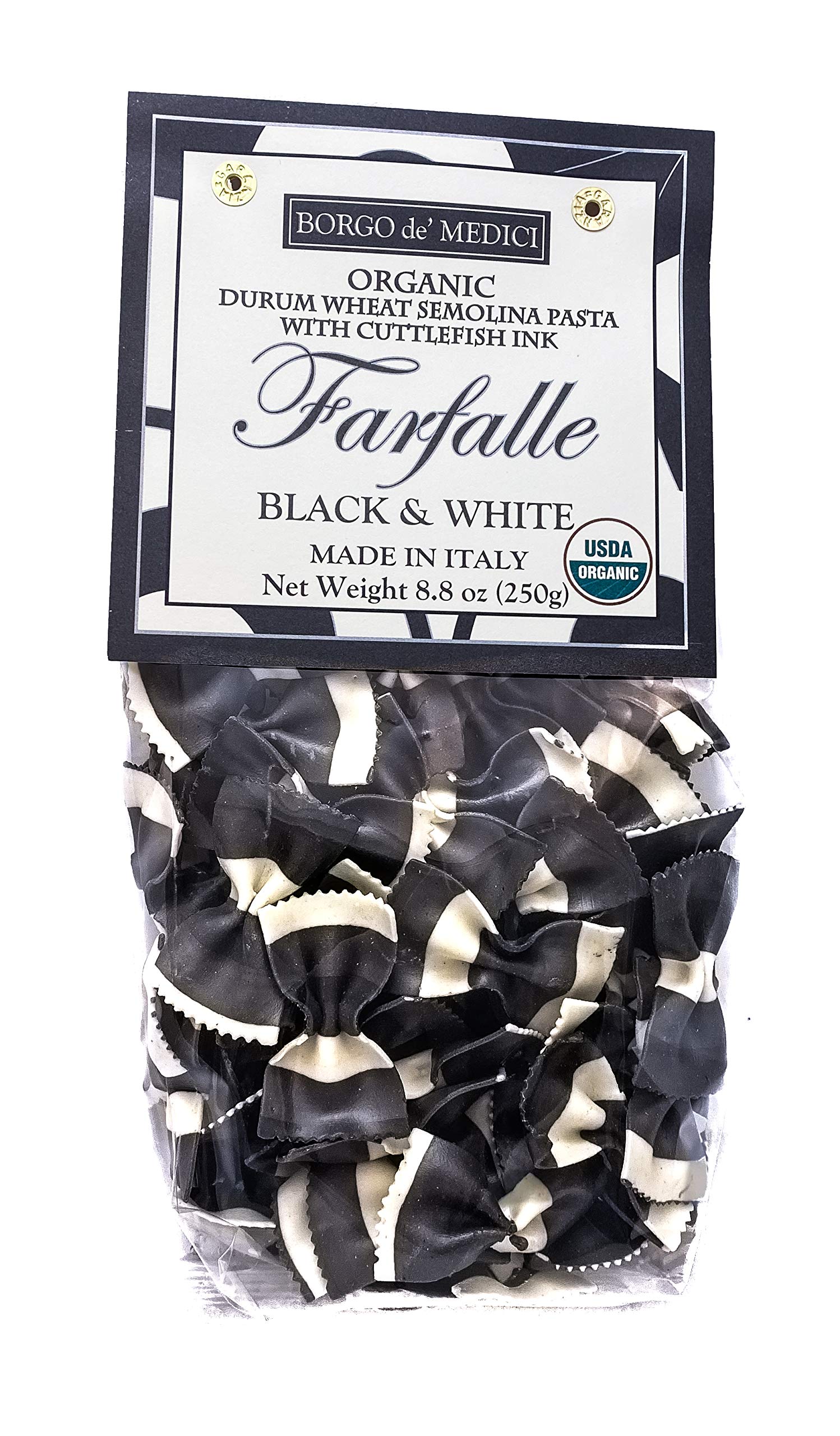 Borgo de Medici ORGANIC Black Squid Ink Bow Tie Pasta (8.8oz)