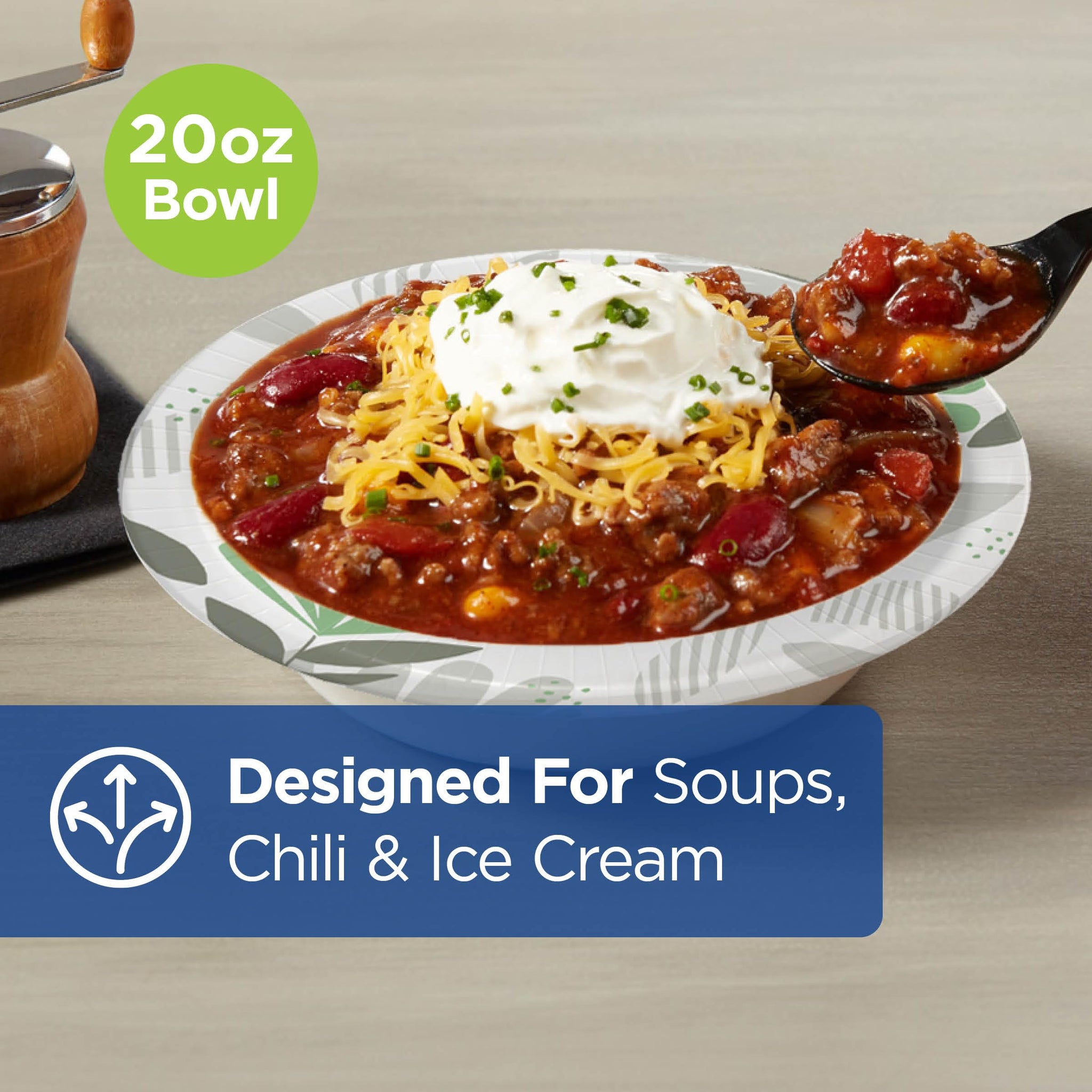 Dixie Ultra 20 oz Heavy-Weight Paper Bowls, Pathways, 500 Count, Bulk Case, 4 Packs/125 Count Per Pack, (Georgia-Pacific #SX20PATH)