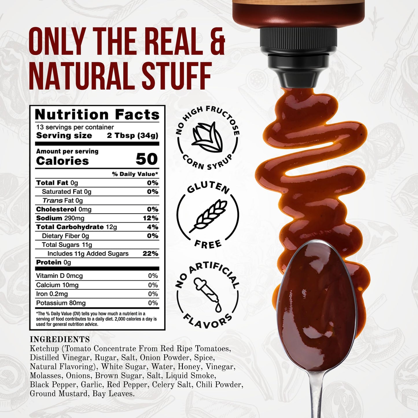 Williamson Bros - Hot Honey Southern BBQ Sauce | Sweet & Spicy, Gluten-Free, No High Fructose Corn Syrup, 15.5 oz