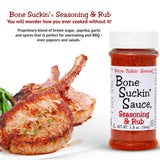 Bone Suckin' Seasoning & Rub, Original Blend, 5.8 Oz, Grilling Rubs, Dry Pork Rub, Gluten-Free, Non-GMO, Kosher, Great on Ribs, Pork, Beef, Chicken