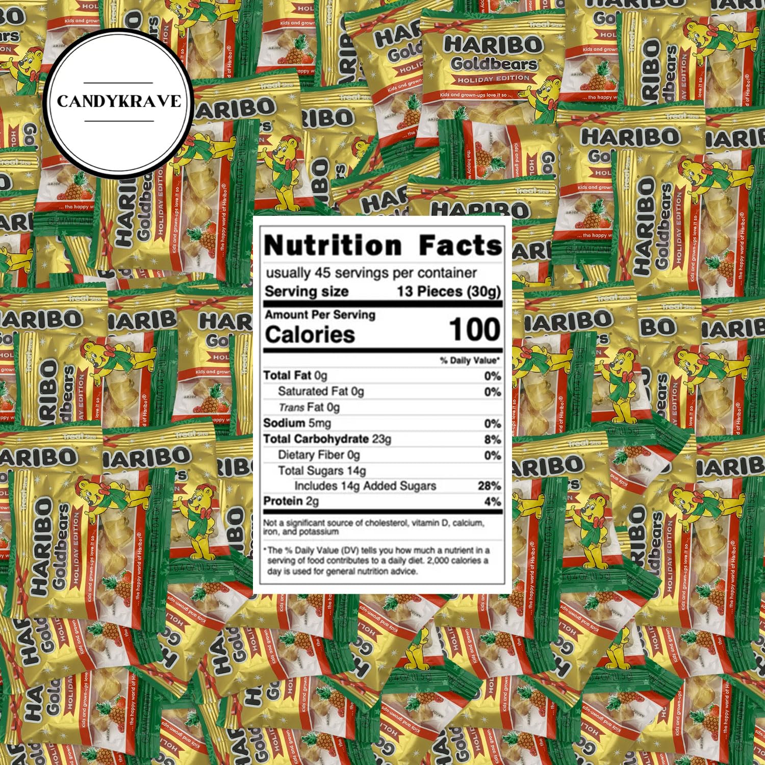 Gold Bears Gummi Candy - Limited Holiday Edition - 3 Christmas Flavors - Individually Wrapped Pouches - Delicious Mini Gummy Candy for Birthdays, New