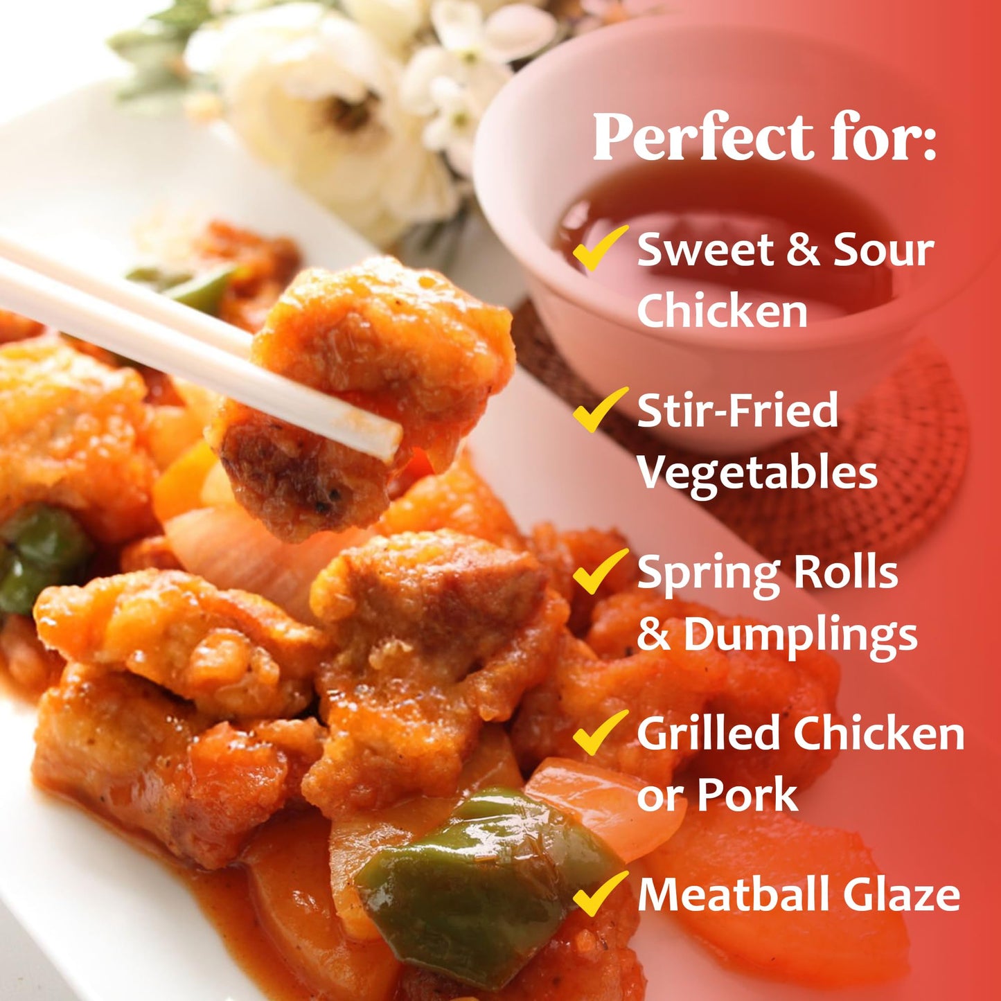 Sun Luck Restaurant Sweet & Sour Sauce 14.5 oz Bottle - Classic Sweet-Tangy Dipping Sauce for Egg Rolls & Appetizers; Great Marinade & Glaze