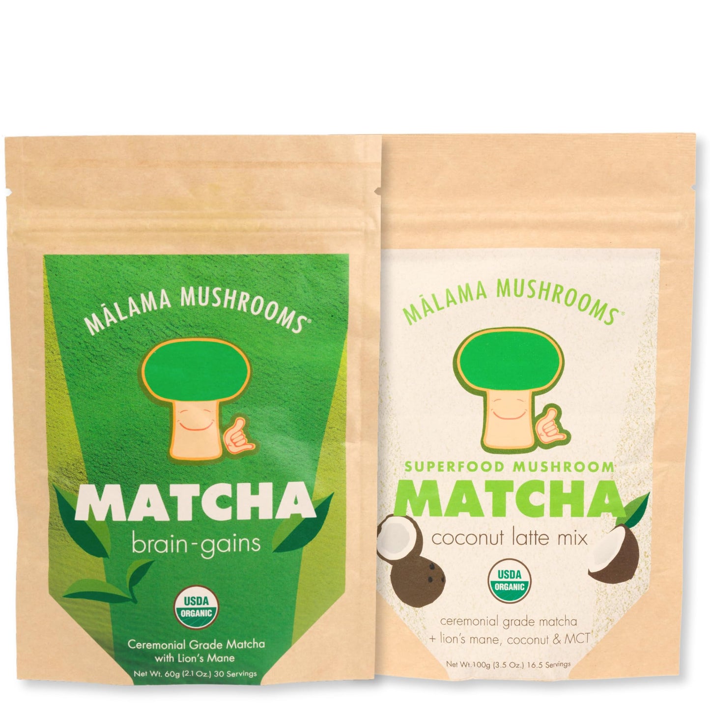 Malama Ceremonial Grade Matcha Coconut Latte Powder - Premium Japanese Matcha Green Tea Powder with Organic Lion’s Mane - Organic, Gluten-Free, Vegan