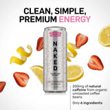 Naked Sparkling Energy Drink, Strawberry Lemonade, 12oz Cans (12 Pack)