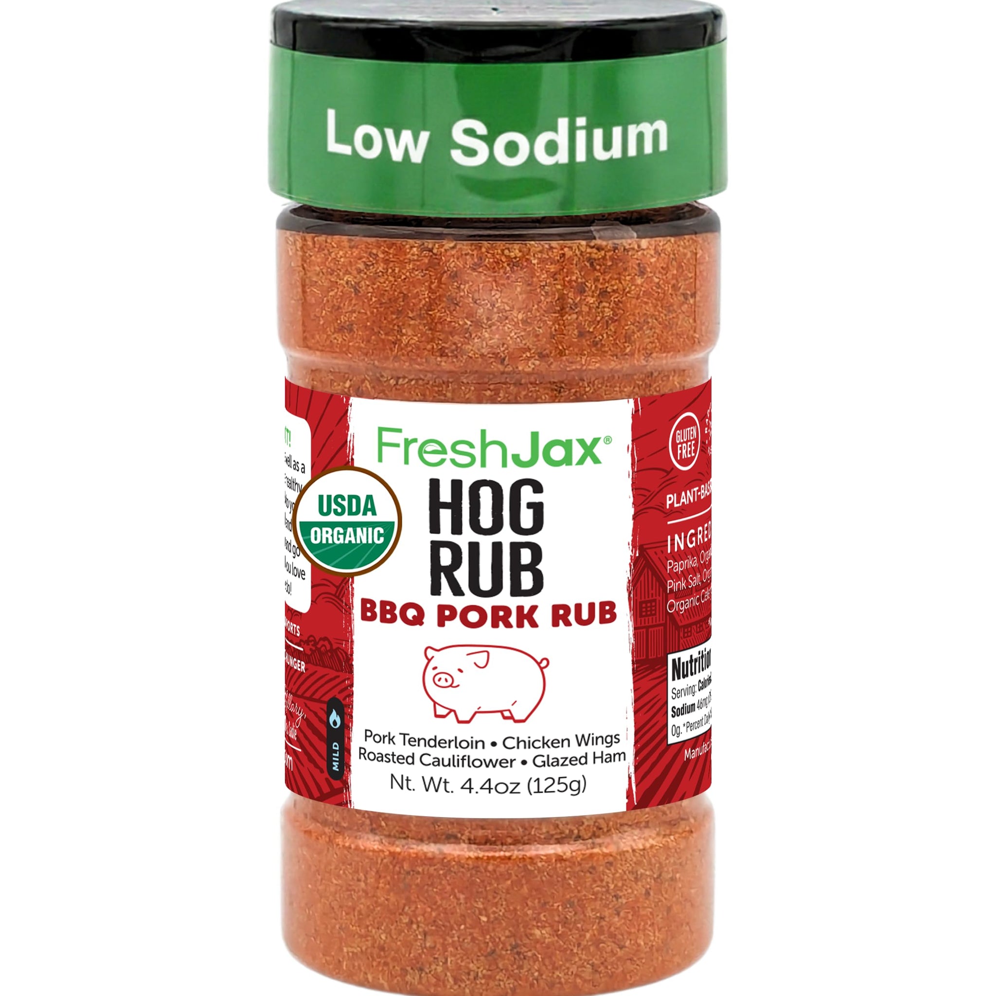 Organic Pork BBQ Seasoning, FreshJax Hog Rub Sweet Savory Smoked Rub 4.4oz