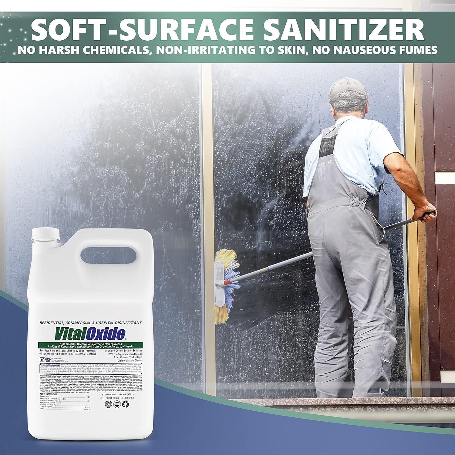 Vital Oxide Disinfectant, Deodorizer, Cleaner, Food-Contact Sanitizer, Virucide - (EPA registration #82972-1) - Kills Mold & Mildew, Eliminates Odors