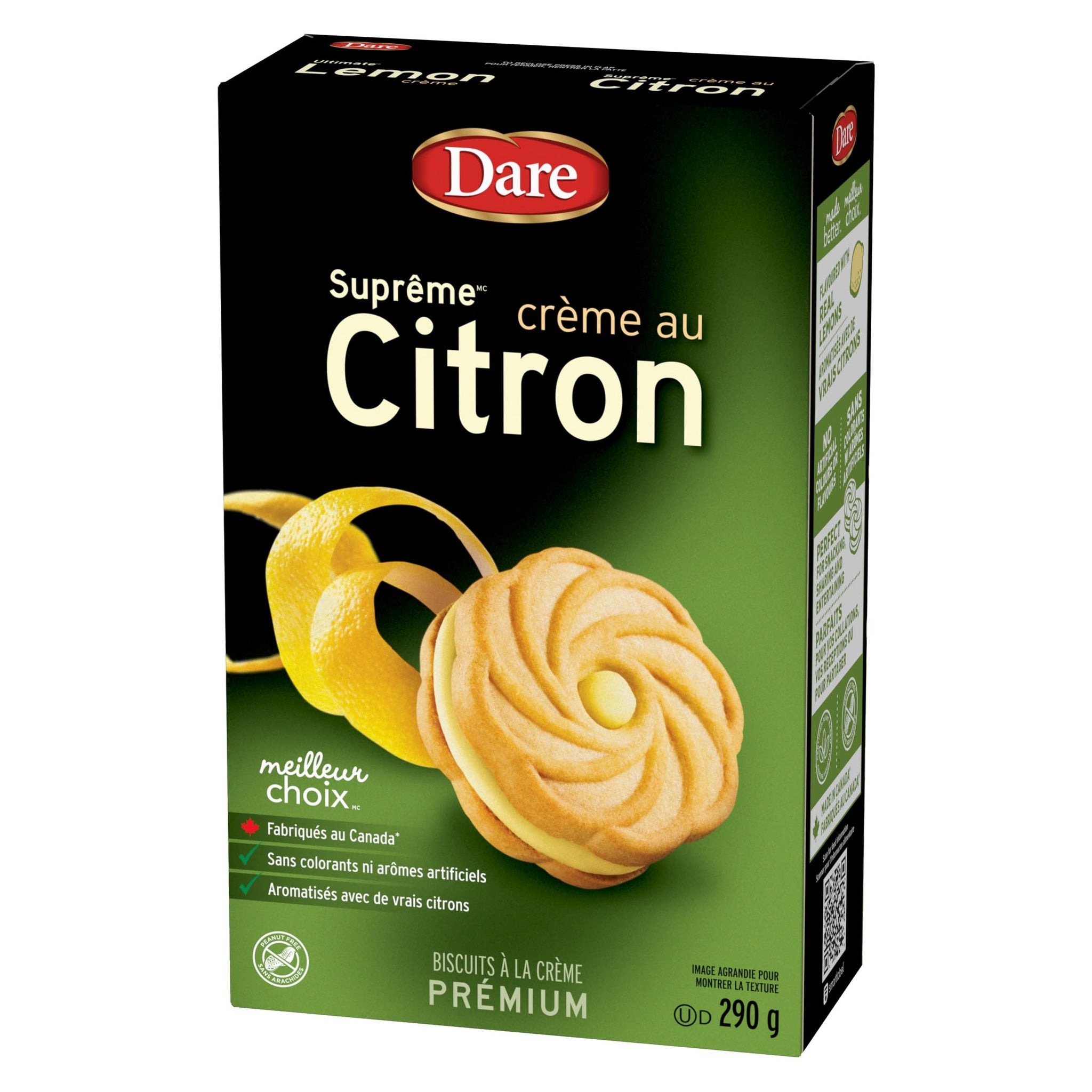 Dare Ultimate Lemon Creme Filled Cookies, 290g/10.2oz, (Imported from Canada)