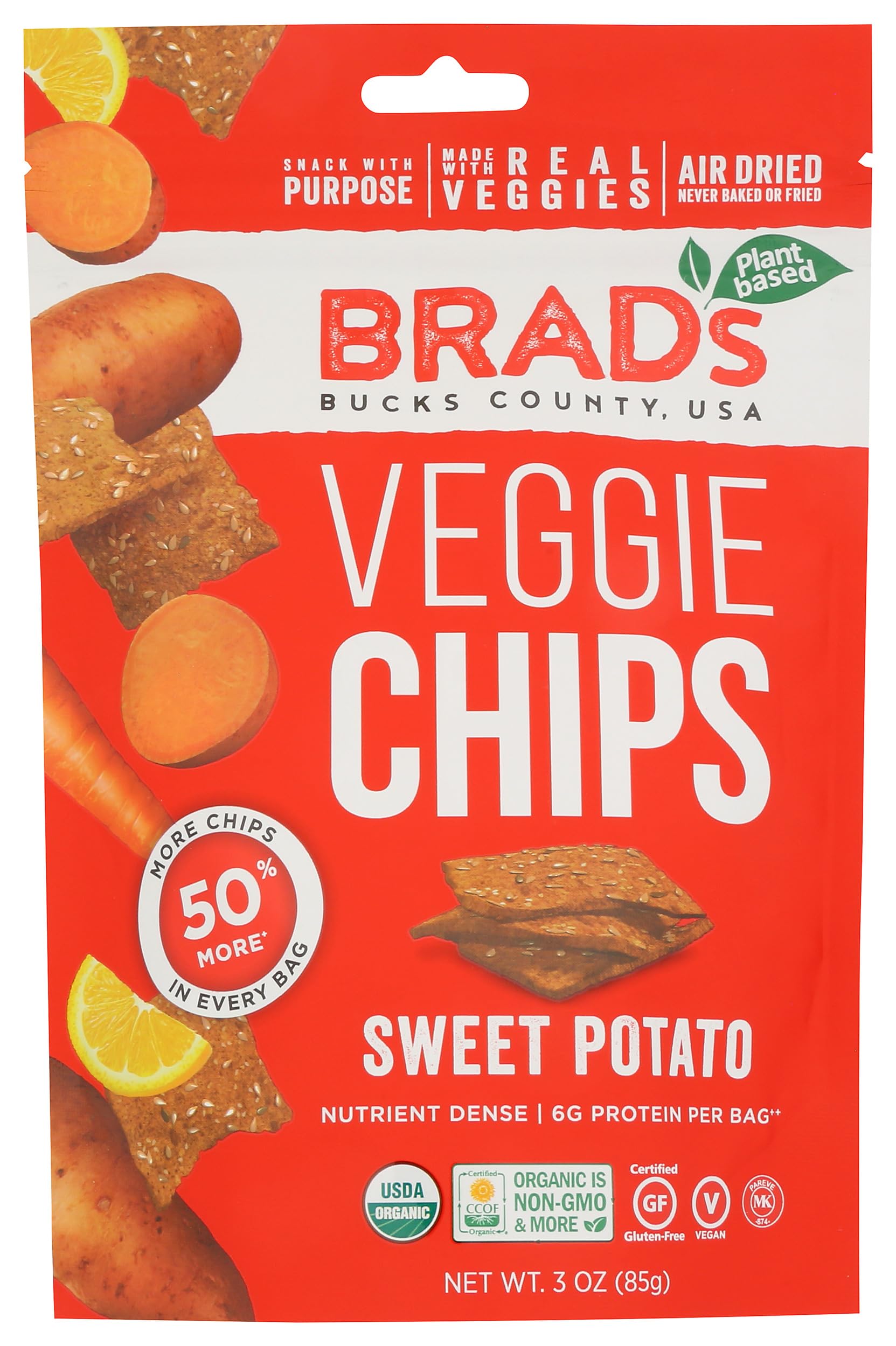 Brad's Raw, Chips Sweet Potato Organic, 3 Ounce