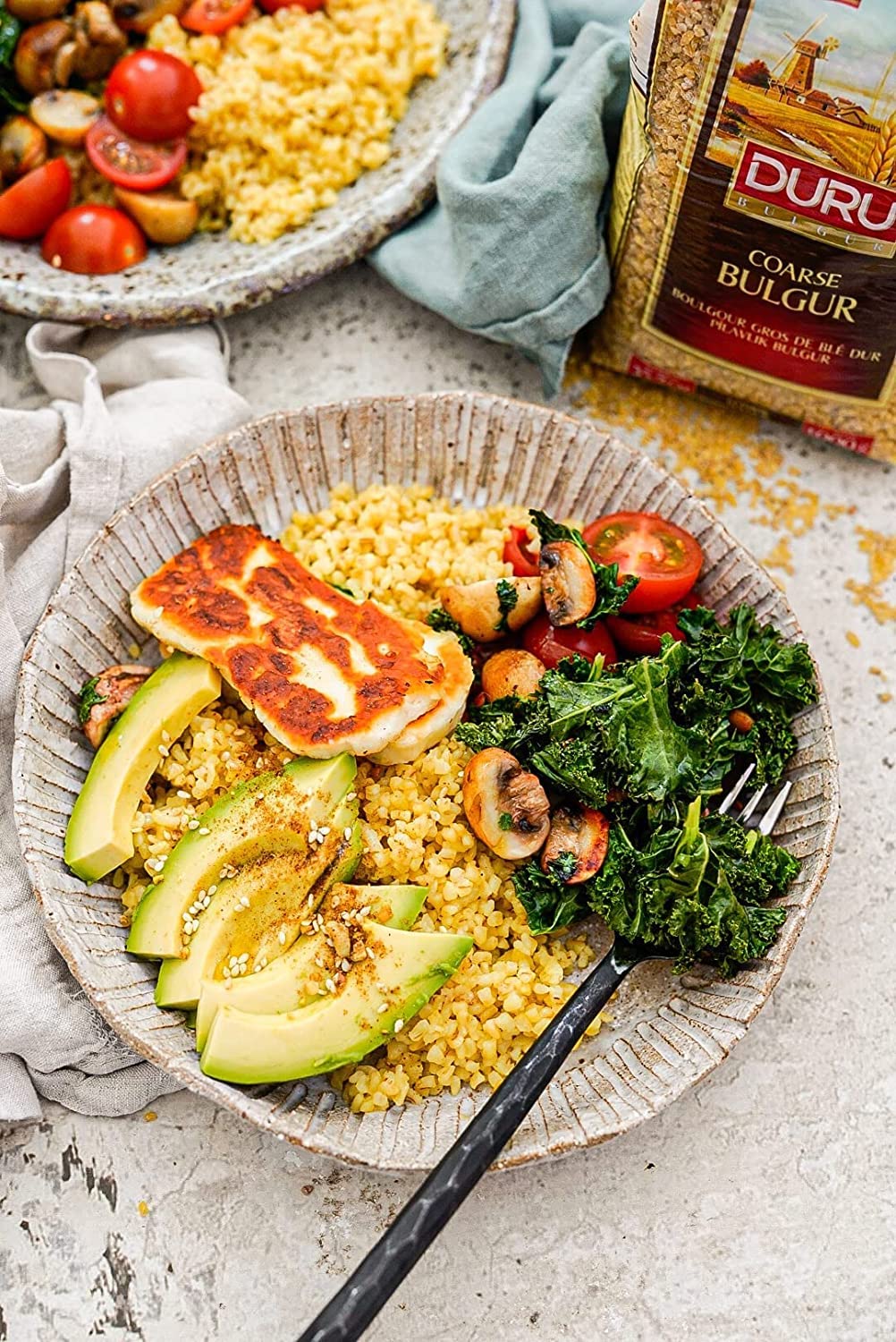 Duru Coarse Bulgur for Pilaf- 2.2lb (1000g), Wheat Berries, 100% Natural and Certificated, High Fiber and Protein, Non-GMO, Great for Vegan Recipes, Better than Rice