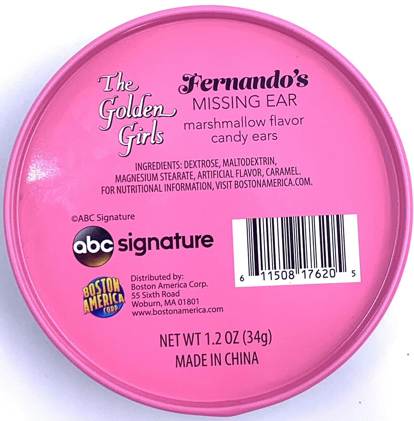 The Golden Girls Marshmallow Flavored Candy - Twelve (12) Fernando's Missing Ear Collectible Candy Tins with Display - Bear Ear Shapped Candies