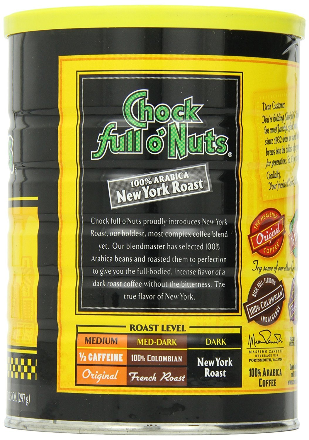 Chock Full o'Nuts Coffee, New York Roast Ground, 10.5 Ounce