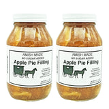 Amish Pie Filling - TWO 32 Oz Jars (Apple No Sugar Added)