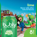 bubly Sparkling Water, The Super Mario Galaxy Movie Lime, Zero Sugar & Zero Calories, 12 Fl Oz Cans (Pack of 8), Packaging May Vary