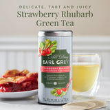 The Republic of Tea - All Day Earl Grey® Strawberry Rhubarb Green Tea, Naturally Caffeinated, 36 Tea Bags