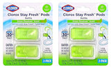 Clorox Stay Fresh Pods - Green Meadows Air Freshener and Odor Eliminator for Stay Fresh Toilet Seat, Green, 4-Piece
