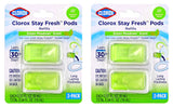 Clorox Stay Fresh Pods - Green Meadows Air Freshener and Odor Eliminator for Stay Fresh Toilet Seat, Green, 4-Piece
