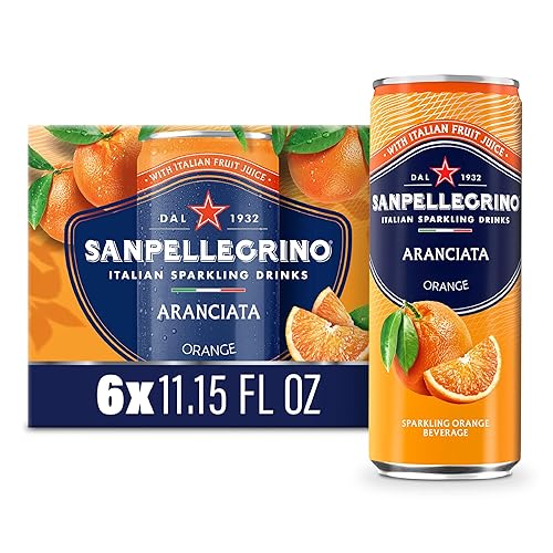 Sanpellegrino Italian Sparkling Drink Aranciata, Sparkling Orange Beverage, 6 Pack Of Cans