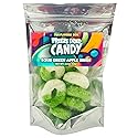Freeze Dried Candy, Freeze Dried Sour Green Apple Gummy Rings, Unique, Exotic Crunch Snack Treats, Party Favor Gift Idea 2.2 oz