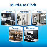 Unger 12” x 12” All-Purpose Microfiber Cloths, 4 Pack, Wet and Dry Cleaning Towels for Kitchen, Furniture, Appliances, Electronics and Glass, Reusable
